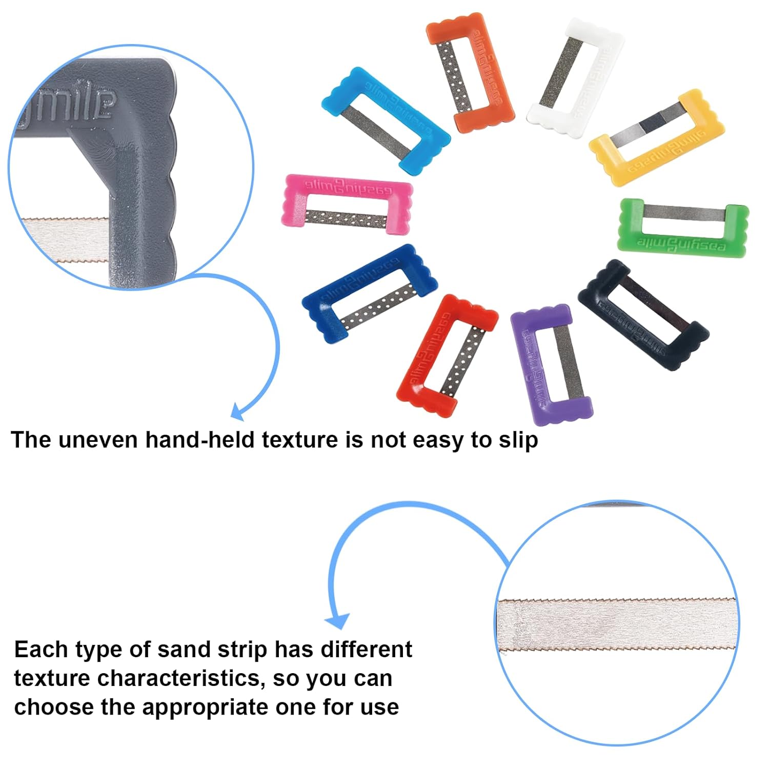 Dental IPR Strip System Orthodontic Adjacent Surface Unglazing Strip Aesthetic Repair System Strip Pack of 10 (Deep)