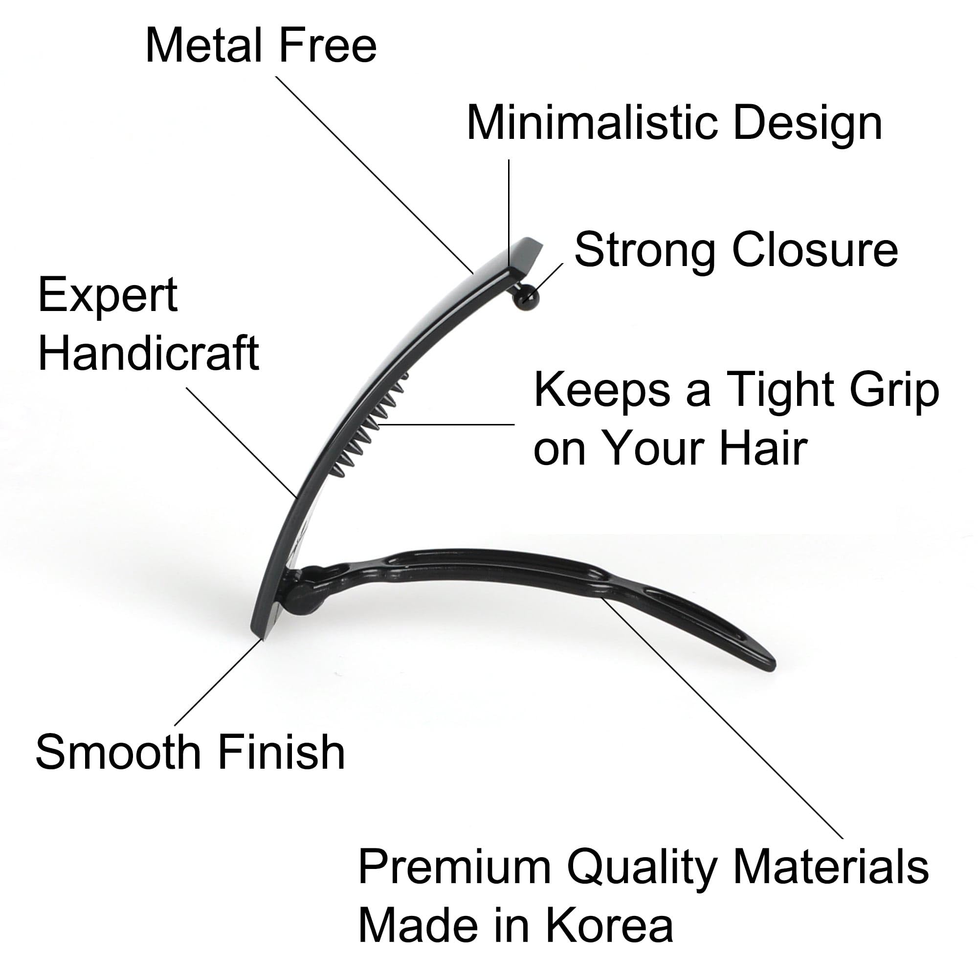 12-teiliges Haarspangen-Set für Damen und Mädchen, Haarspangen für dickes, dünnes, feines Haar, nicht-metallisches Haarzubehör, rutschfester Griff, handgefertigte Haarspange, BPA-frei