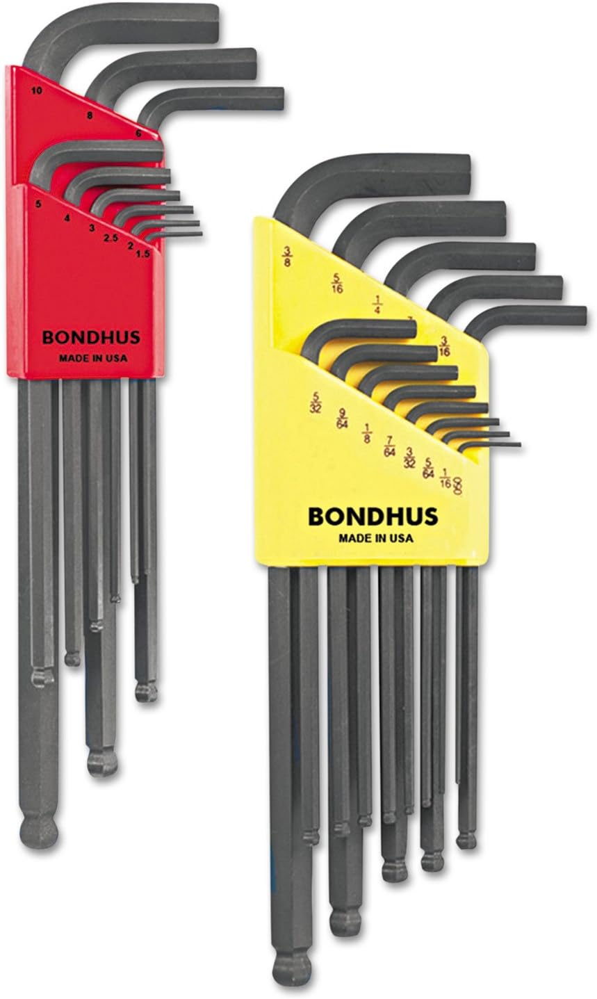 Bondhus 22-Piece Ball-End Hex Key Set, Sae/Metric, Black Oxide