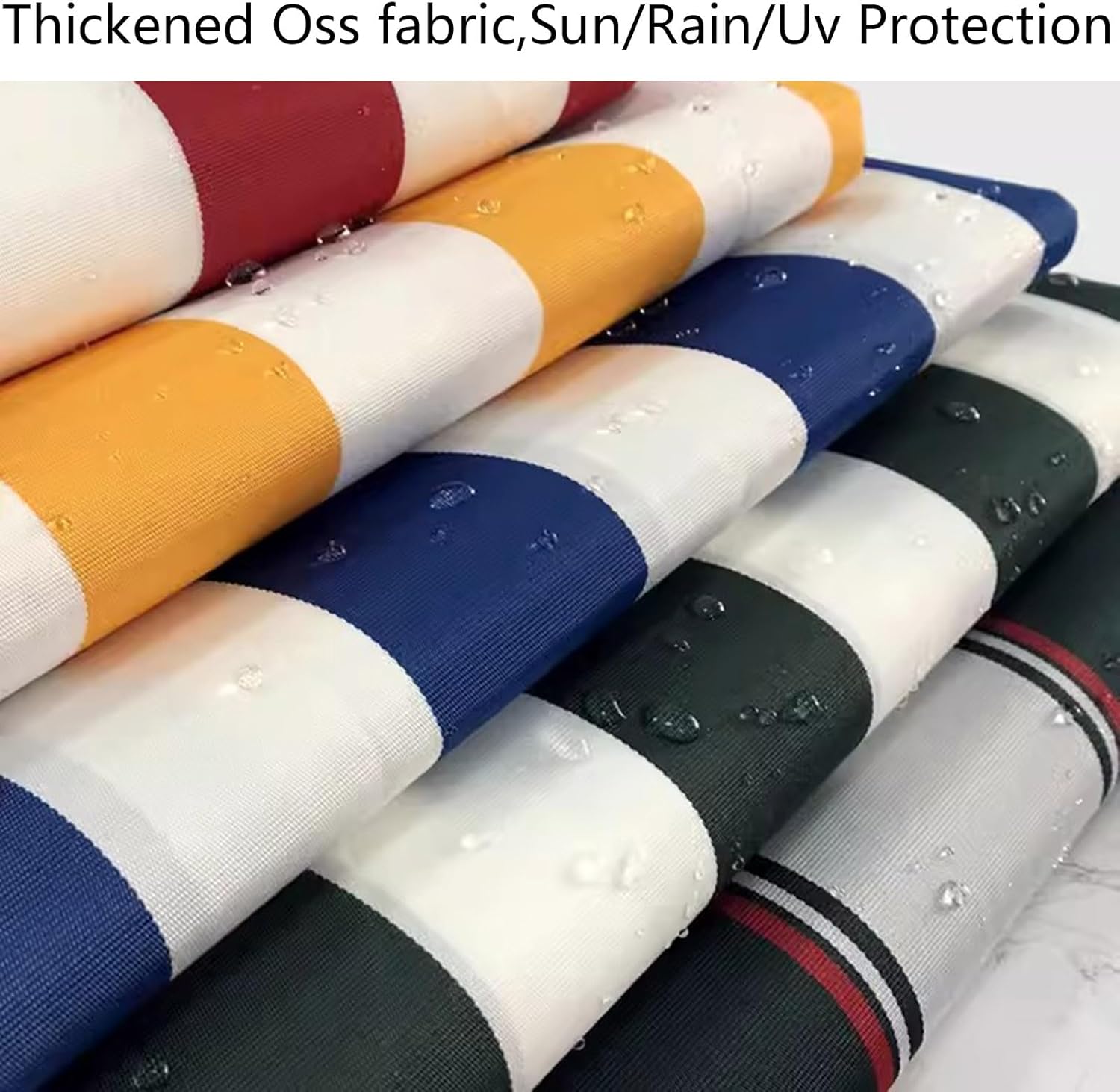 Retractable Patio Awning Fabric Replacement 100% 280g Polyester Cloth Sunshade Canopy Cover Water-resistant Window Door Sunshade Shelter Canvas with Front Val(Size:15x11ft .,Color:Black White Stripes)