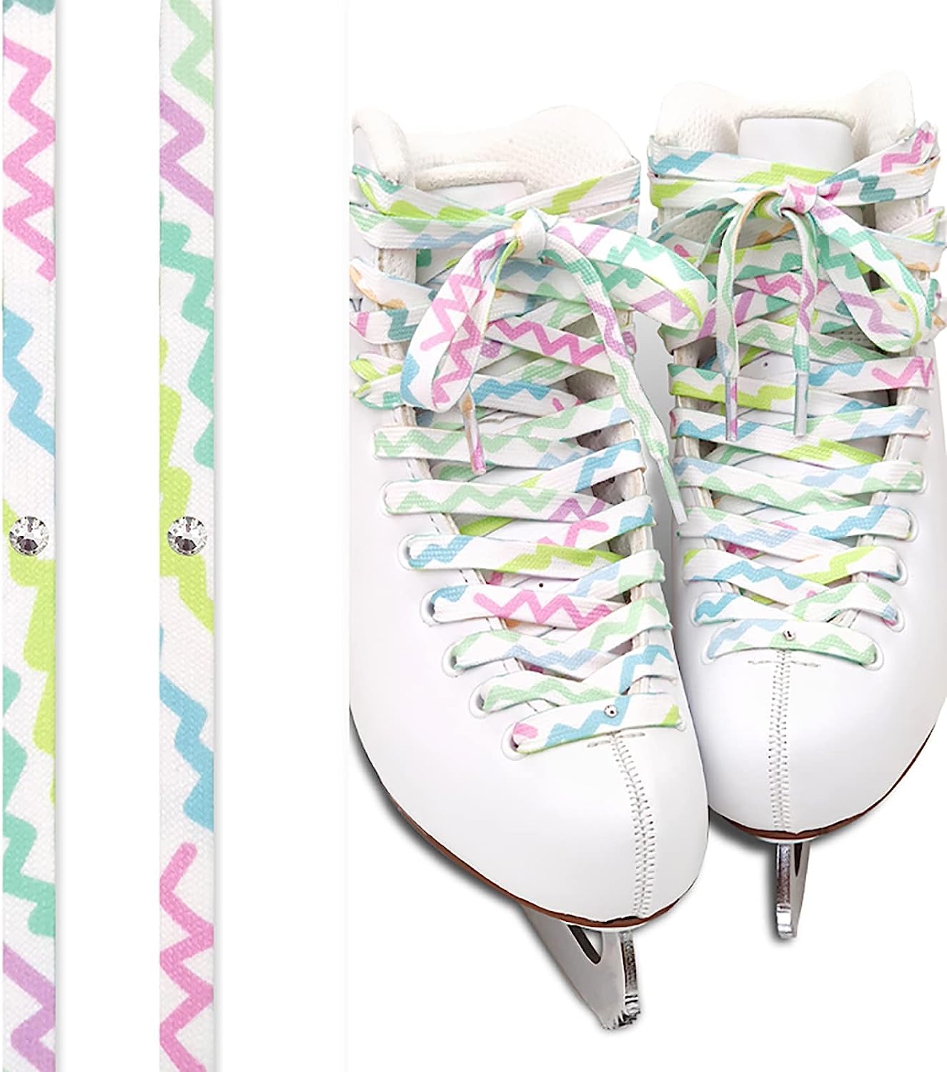 Schnürsenkel für Sneaker Hockey-Schlittschuh-Schnürsenkel, for Schlittschuhe, Hockey und Schlittschuhe, Länge 240 cm/260 cm, mit Bohrer, 1 Paar. Farbe: Graffiti, Größe: 240 cm, 1 Paar