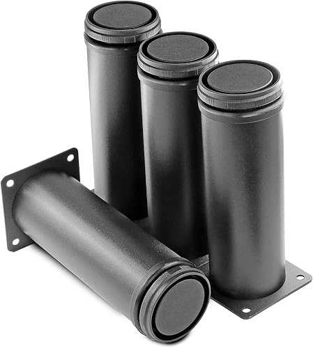 Miniatura 19 de Patas de metal de 2 pulgadas para muebles, patas ajustables de acero inoxidable, patas de metal negro, patas redondas de gabinete para mesa de café