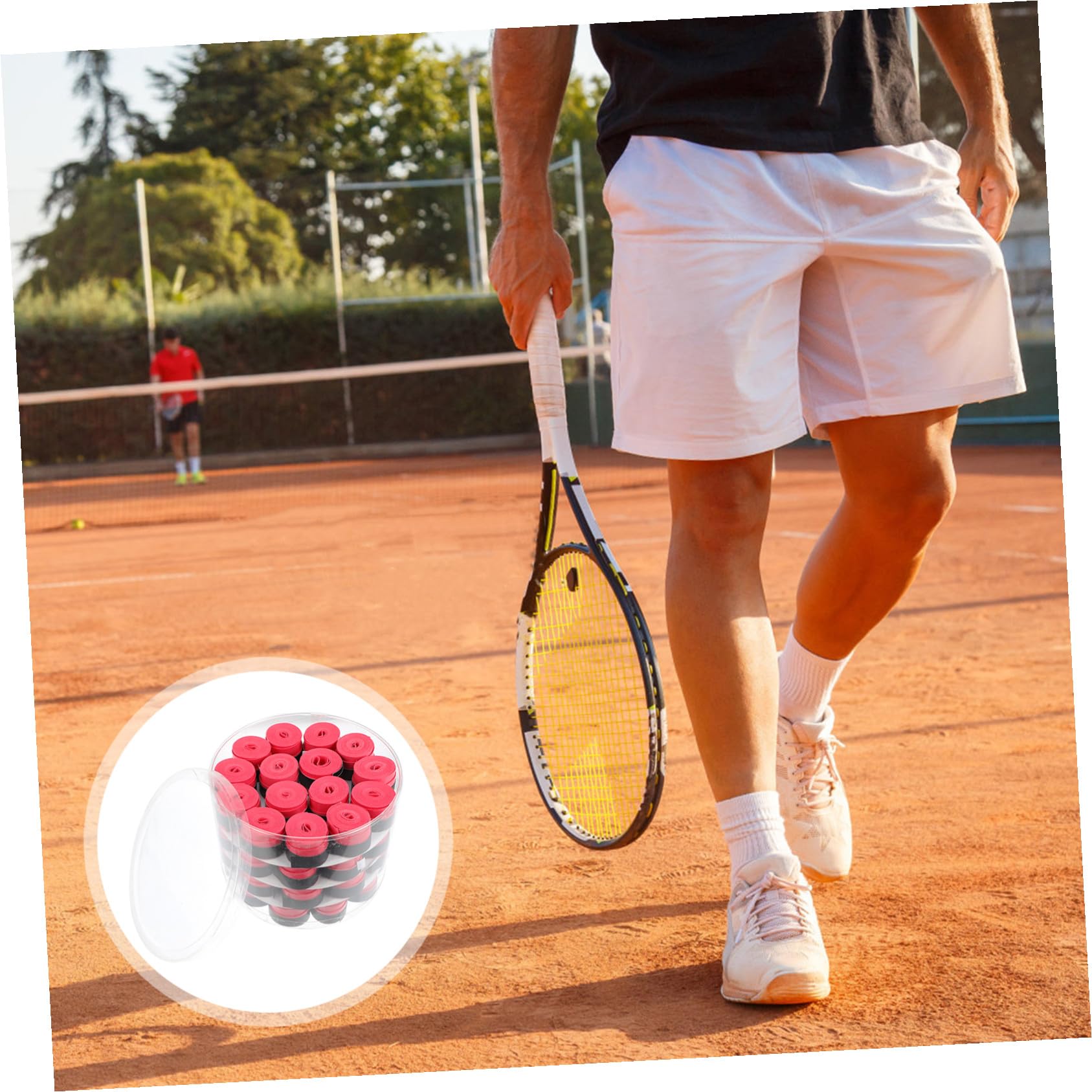 Cintas para Raquetas de Bádminton Antideslizantes Rojas 60 Unidades de PU Elásticas Absorbentes de Sudor para Tenis, Pádel y Deportes de Raqueta, Uso Deportivo y Recreativo
