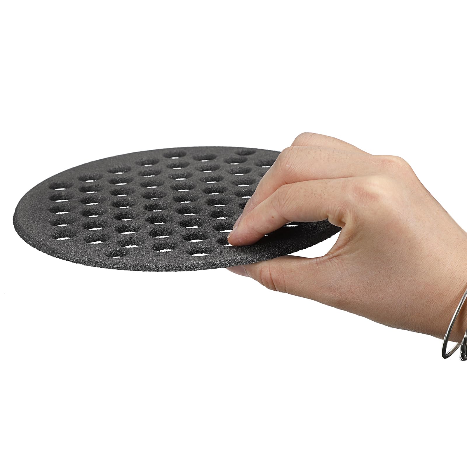 SUMTree Griglia Rotonda in Ghisa per Barbecue, Forno, Camino, Griglie con Foro Tondo, Nero, Robusta, Griglia per Cenere, Griglia per Carbone per Barbecue, Griglia per Fuoco, Diametro 19 cm, Facile da