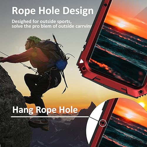 Miniatura 4 de Samsung S22 Ultra Metal Bumper Funda de silicona con soporte híbrido militar a prueba de golpes resistente funda protectora de pantalla integrada