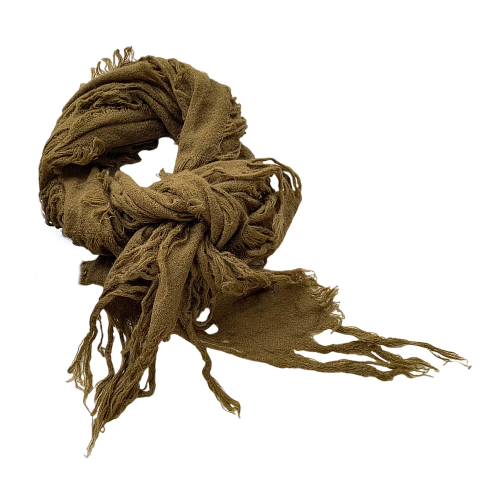 Vtidobe Women's Og Vintage Wool Scarf Distressed Ragged Neck Scarf For Men Unisex Neck Warmer For Winter Outdoor Fashion Neckwear