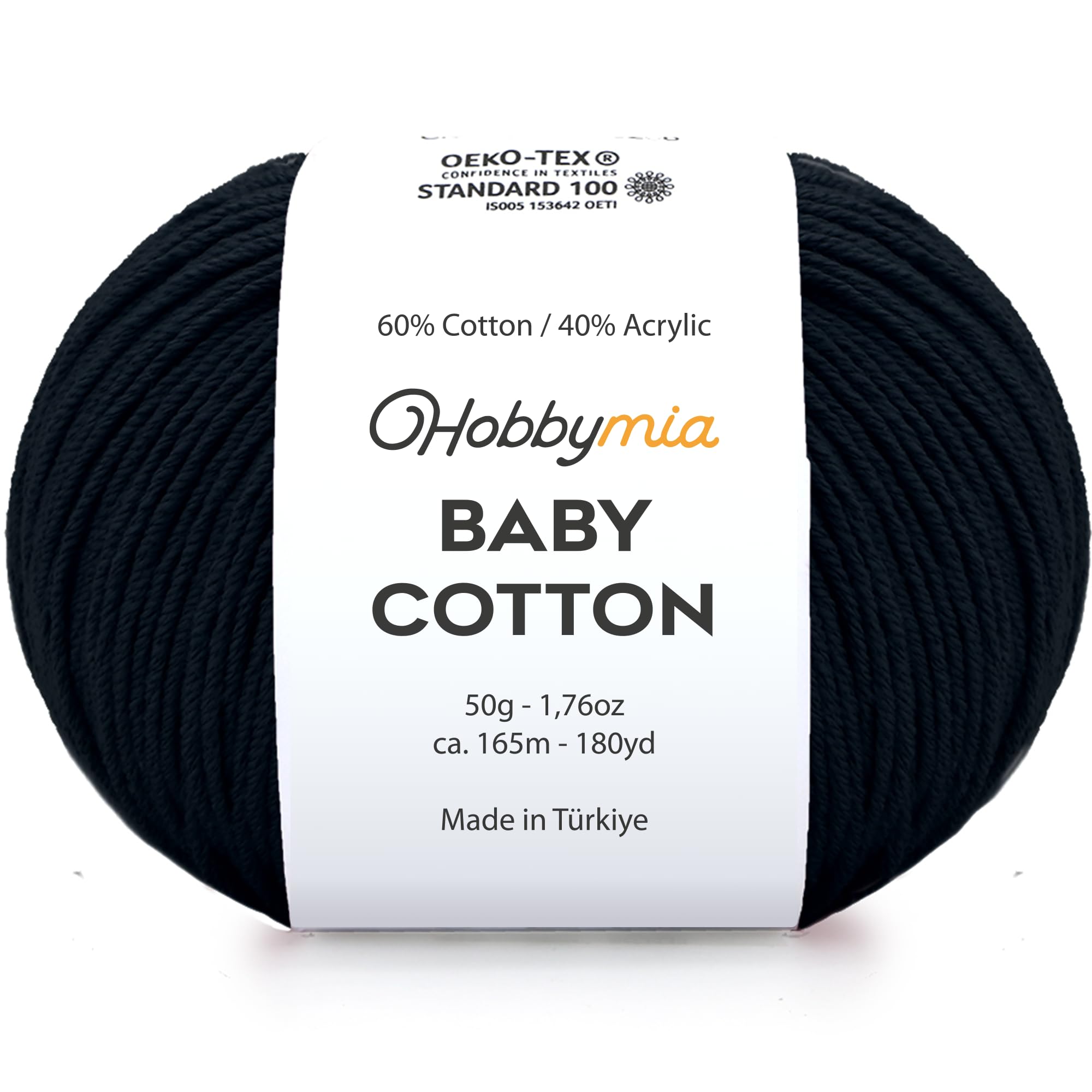 Baby Cotton Blend Yarn – Soft Sport Weight Yarn for Crochet & Amigurumi - 50g/180yds - 60% Cotton 40% Acrylic - Ideal for Baby & Knitting Proj.(Neon Green, 1 Ball) — view 44