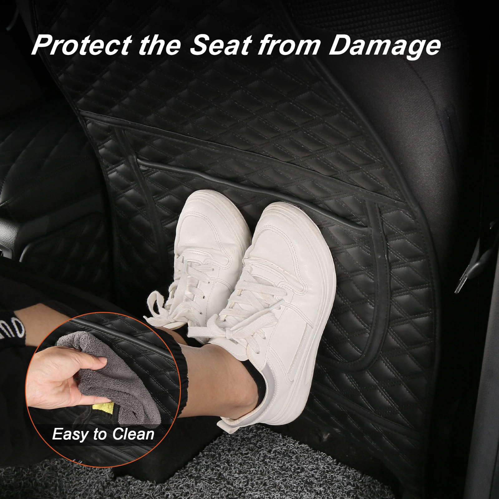 CZCGYDY Protector de asiento trasero para Toyota RAV4 2019 2020 2021 2022 2023, protector de cuero para asiento de coche para niños con bolsillo organizador, resistente al desgaste, impermeable, fácil