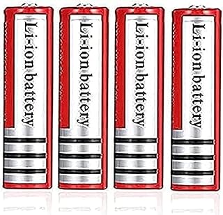 Li-ion Battery 3.7V 4200mAh Large Capacity Batteries Safe Accessories for LED Flashlight, Emergency Lighting, Electronic Devices Etc (4 Pcs)