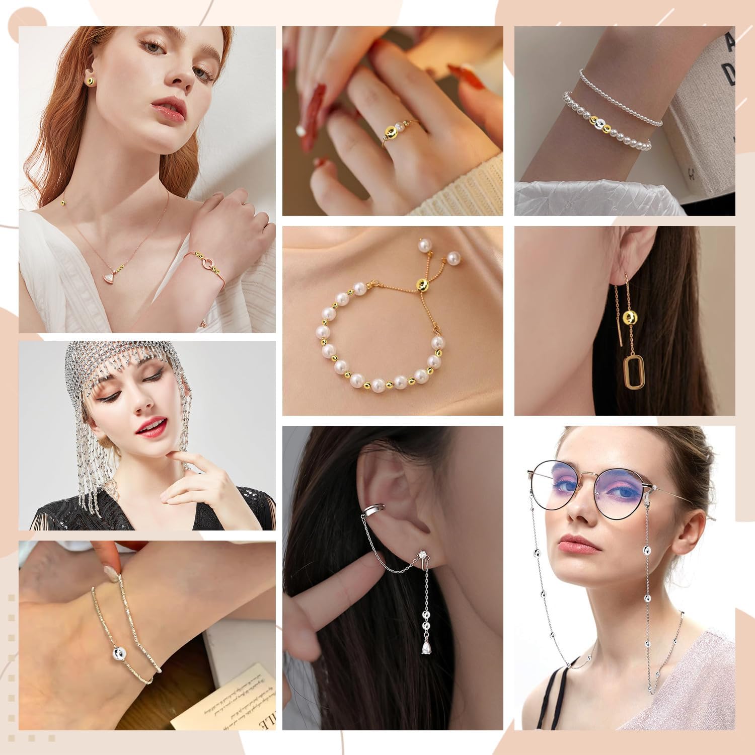 250Pcs 3mm Silver Filled Spacer Beads for Jewelry Making, Smooth Round Beads for Bracelet, Seamless Ball Beads Brass Loose Beads Metal Beads for DIY Summer Hawaii Layered Necklace Bracelet Making - Image 7