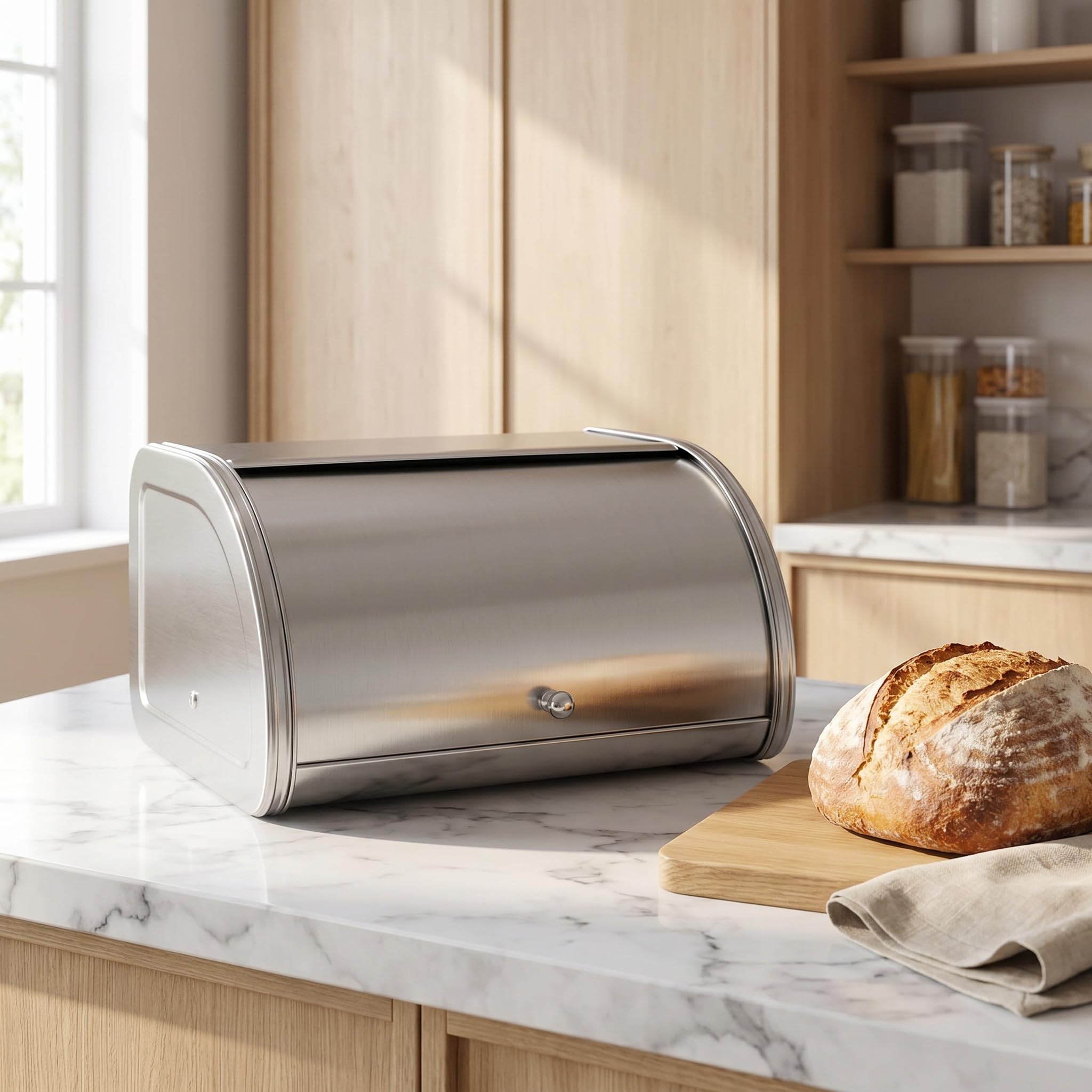 Panera De Cocina Que Ahorra Espacio: Elegante Organizador De Encimera para Pan, Aperitivos, Frutas Y Productos Horneados Hogar Y La Panadería. Multi