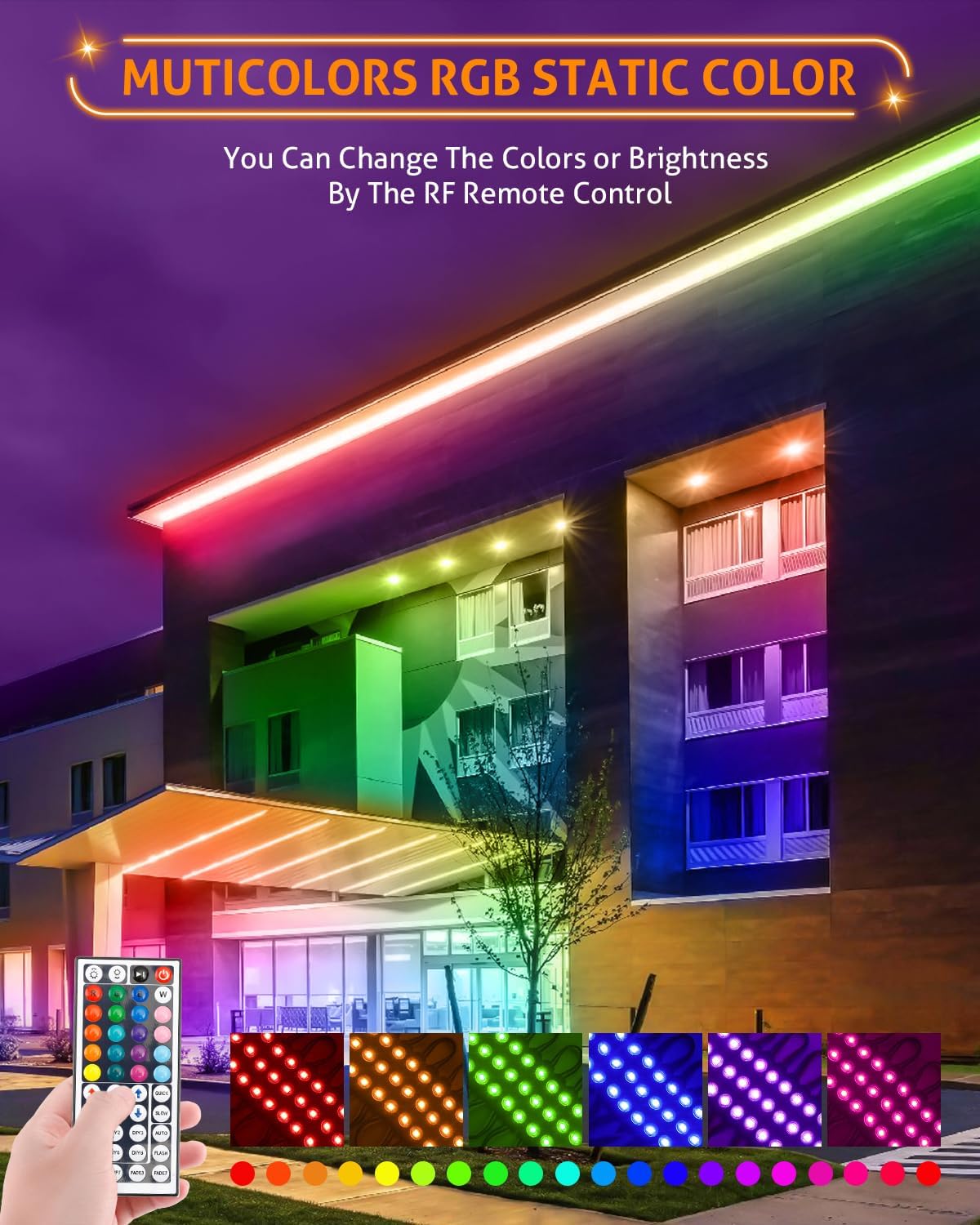 WICHEMI 40FT LED Lights for Store Front Window LED Lights for Business Commercial Storefront Lights 80PCS LED Module for Signs 3 LED 5050 SMD RGB Waterproof Strip Lights for Store Advertising Decor