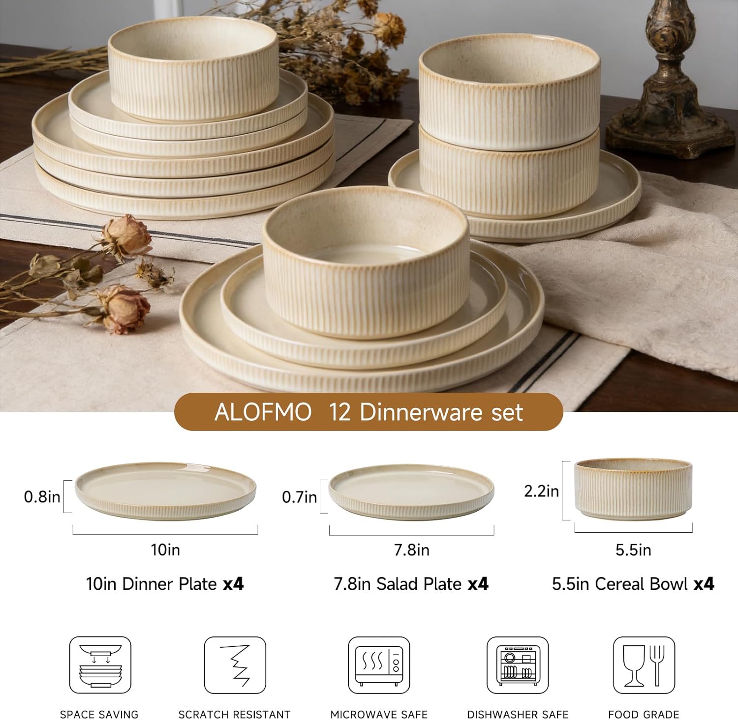 【質感餐桌】ALOFMO 陶瓷餐具 12 件組 $41.88