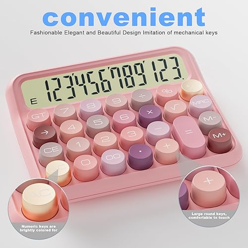 Miniatura 3 de DECKLIT Calculadora de escritorio con batería, pantalla LCD extra grande de 12 dígitos, botones grandes fáciles de presionar, pantalla de 15