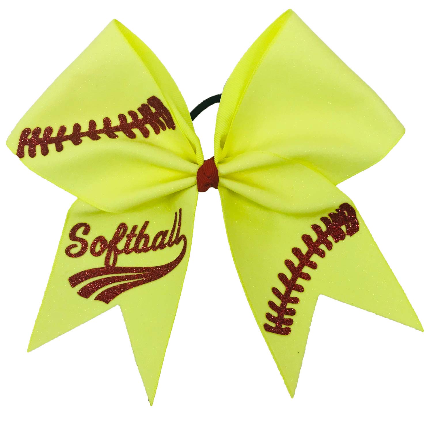 Playing Softball Full Glitter Hair Bow - Softball Player Hair Bow