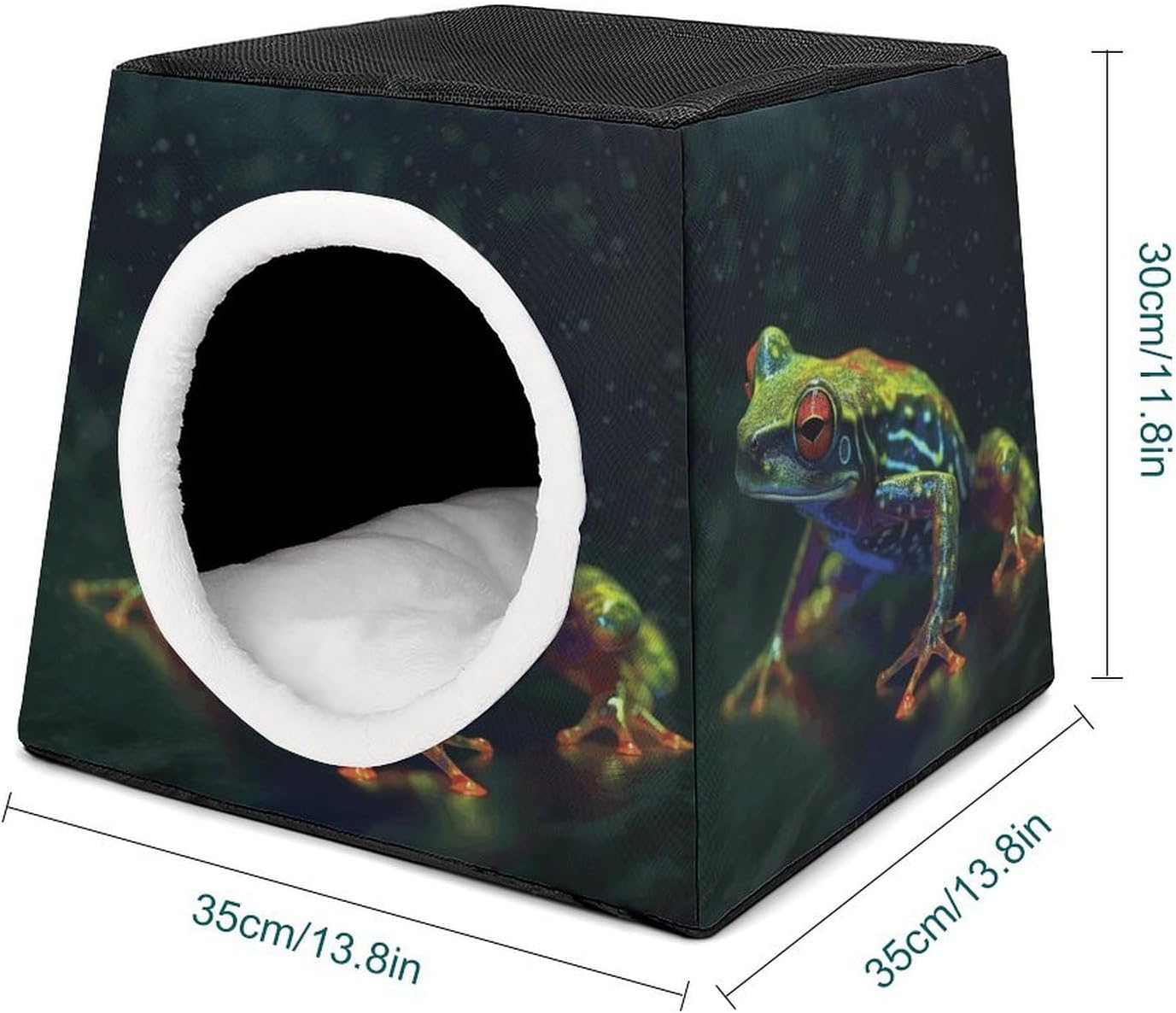 Pet Sleeping Nest Bed, Tree Frog Printed Dog House Cat Nest, Winter Pet House are Suitable for Most Cats, Dogs, and Other Small Pets