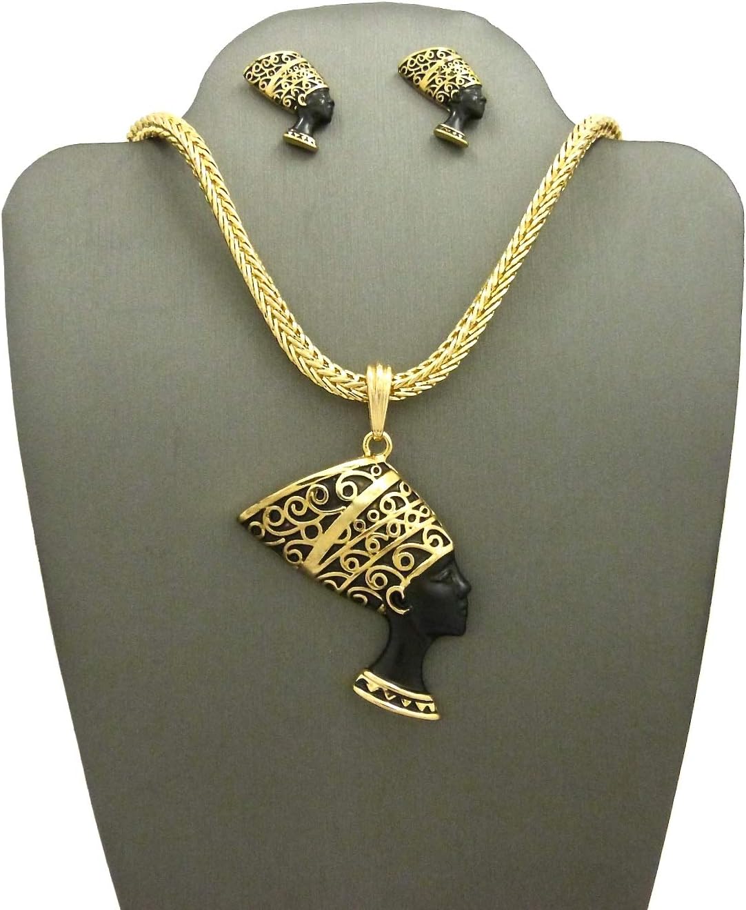 GWOOD Nefertiti Set Egyptian Queen Beautiful Woman Pendant Necklace