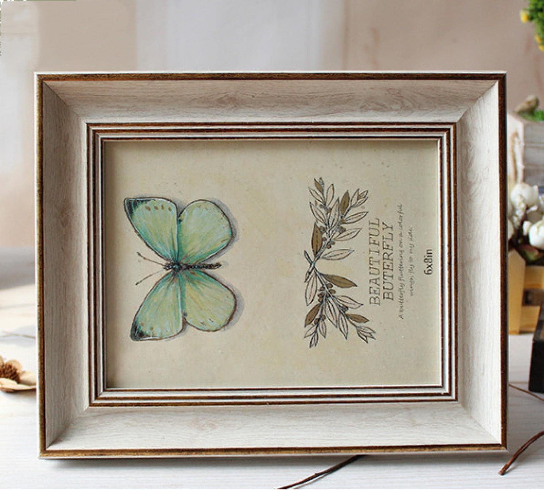 Hemore Butterfly Family Picture Frame Desktop Retro Photo Frame Wedding Gift Office Wall Hanging Frames A4-21*29.7Cm