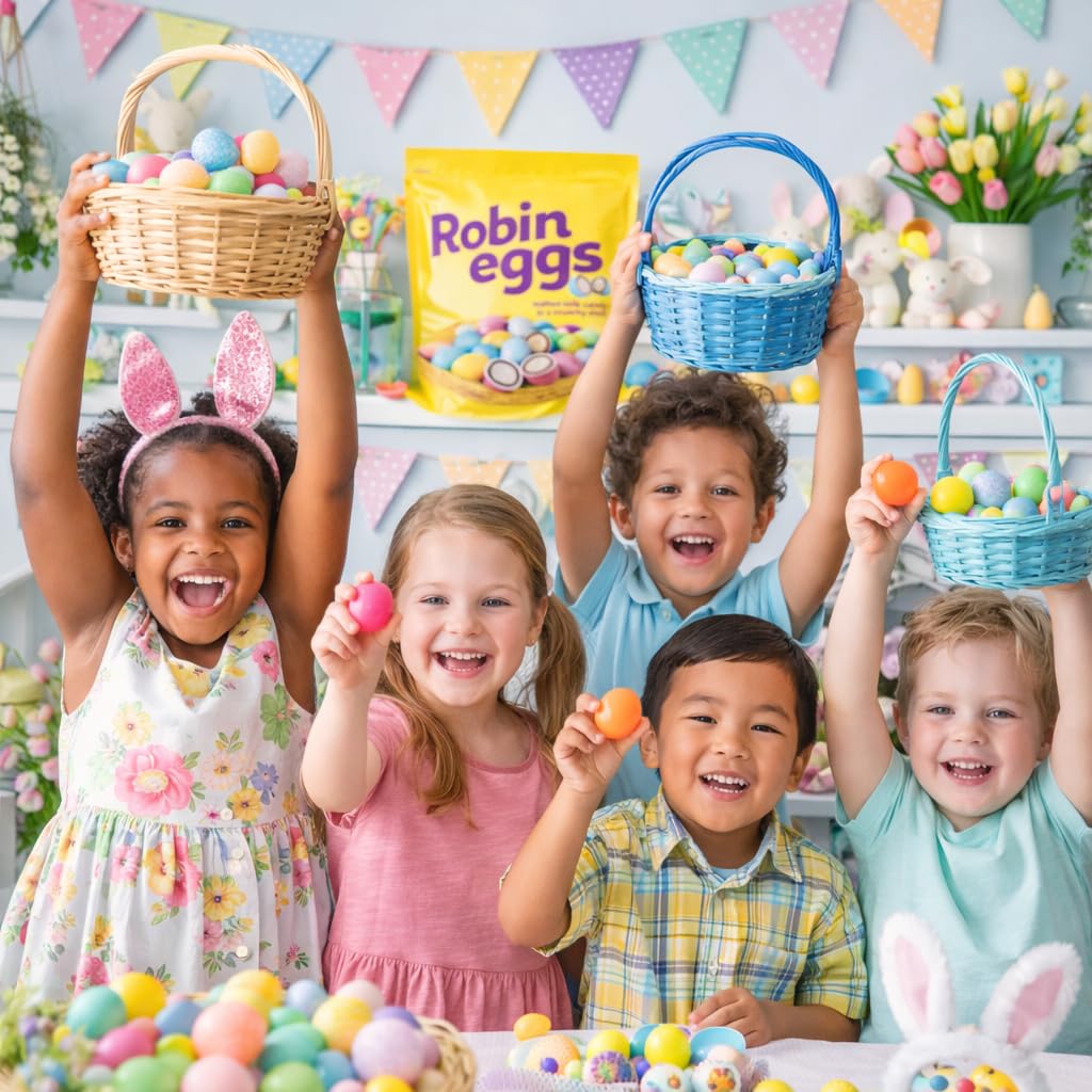 Robin Eggs Malted Milk Chocolate Candy 43 oz Big Bulk Bag | Pastel Speckled Chocolate Eggs with Crunchy Shell | Easter Egg Hunt Basket Stuffer Filler Spring Party Favor Treat Gift Pack