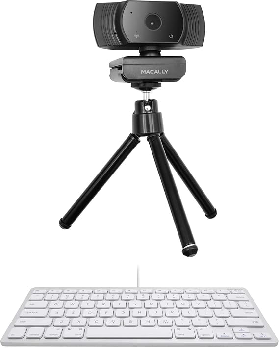 Macally Mini Keyboard and a 1080P Webcam, Designed for Clear Smooth Streaming