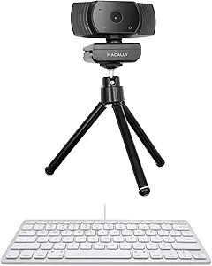 Macally Mini Keyboard and a 1080P Webcam, Designed for Clear Smooth Streaming