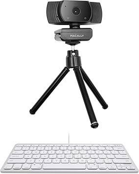 Macally Mini Keyboard and a 1080P Webcam, Designed for Clear Smooth Streaming