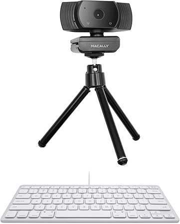 Macally Mini Keyboard and a 1080P Webcam, Designed for Clear Smooth Streaming
