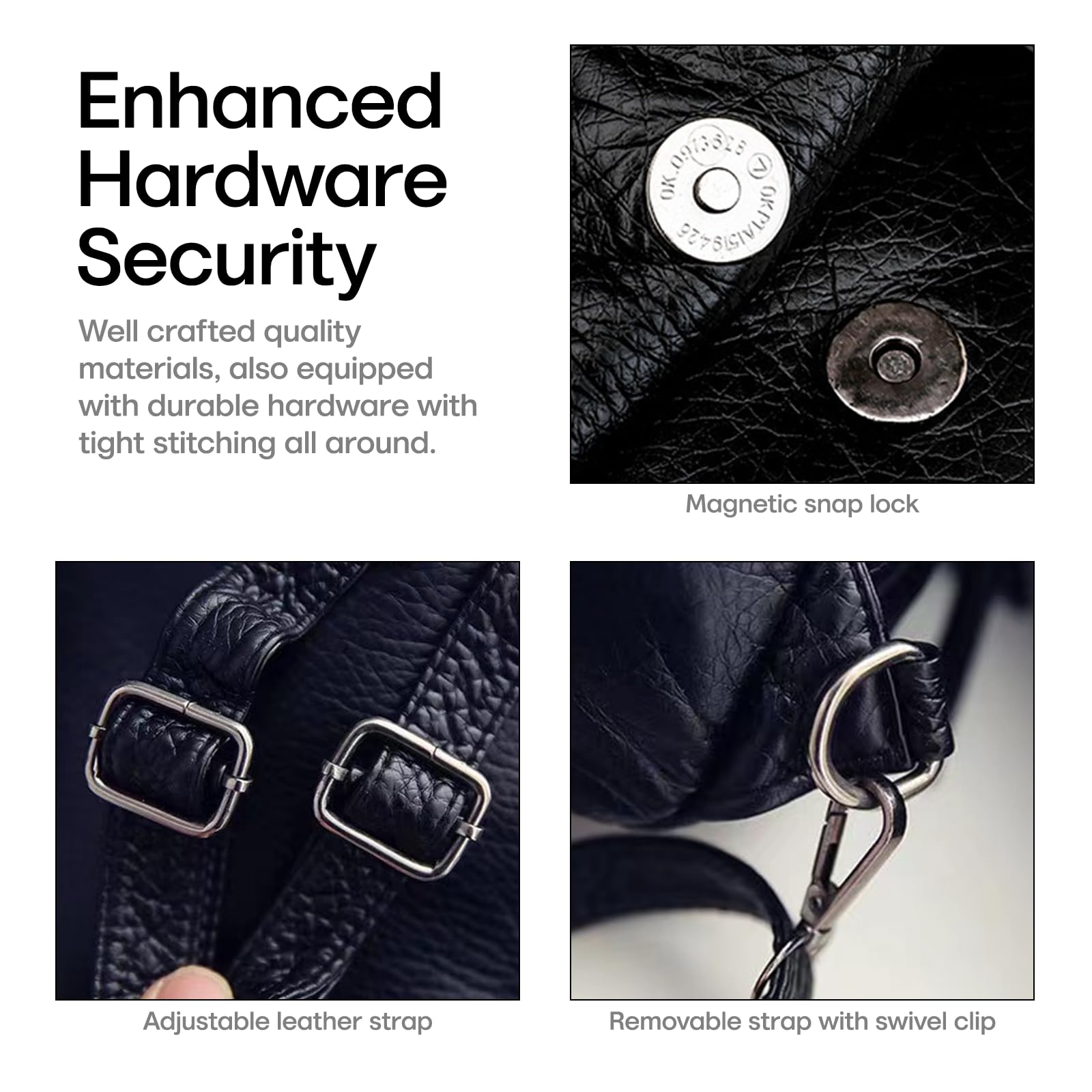 Petit sac à dos pour femme en cuir PU convertible pour Petit sac à dos étanche Sac à main voyage Sac à dos de randonnée avec plusieurs poches Compartiments spacieux (noir)