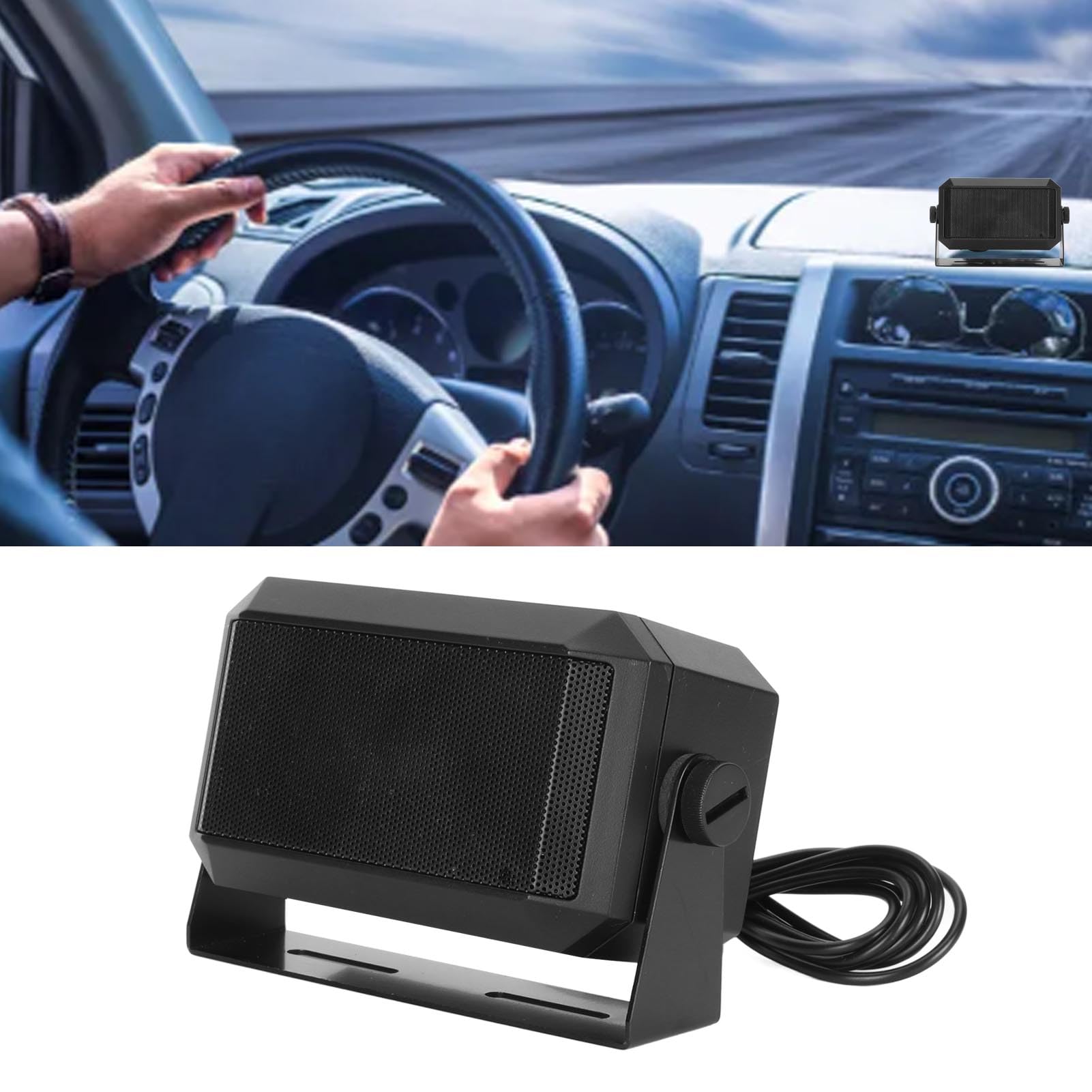 Haut-Parleur D'extension CB Externe 5 W avec Impédance 4 Ω pour Radio CB, Radio Amateur, émetteur-récepteur Mobile, Prise Jack 3,5 Mm, avec Support Pivotant