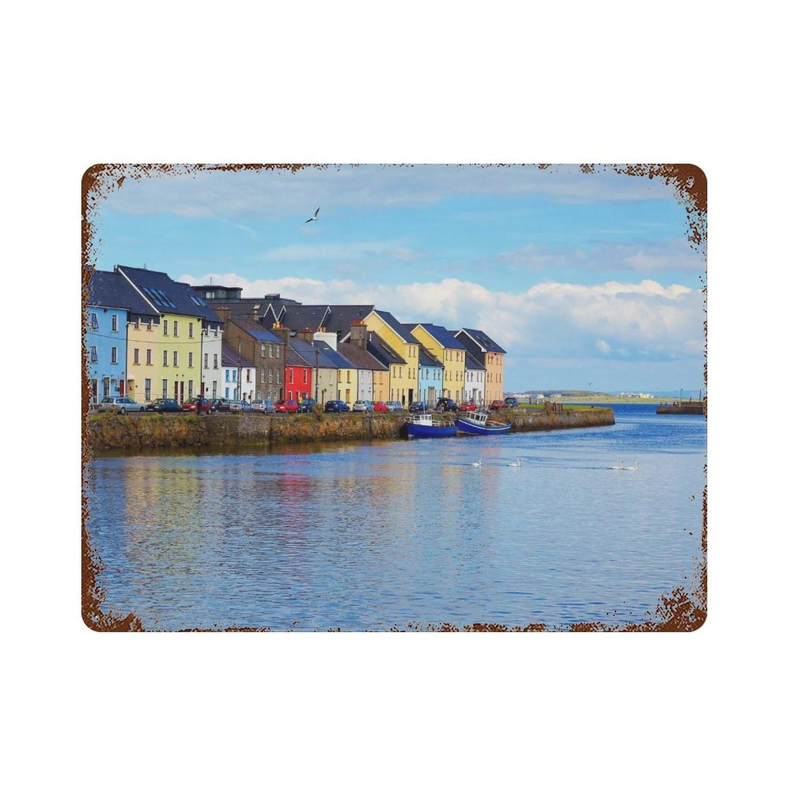 xiaoxiaoshen Real Photo Galway Decor Ireland Wall Decor Art Metal Tin Poster Modern Home Decor Art Home Bar Shop Decorations Vintage Sign 30x40cm