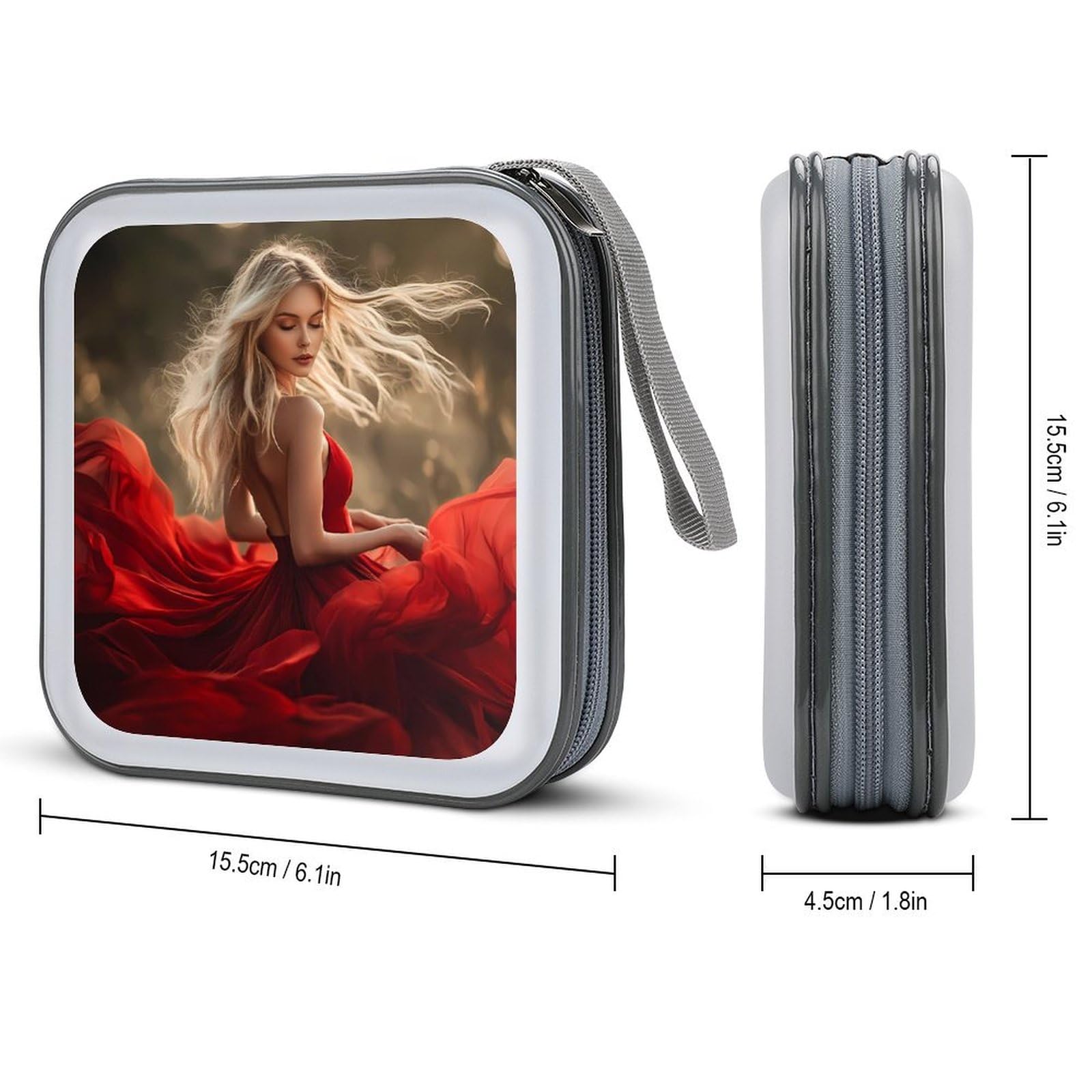 Beautiful Woman CD Case Plastic DVD Case Holder Wallet Disc Storage Organizer for Car Travel