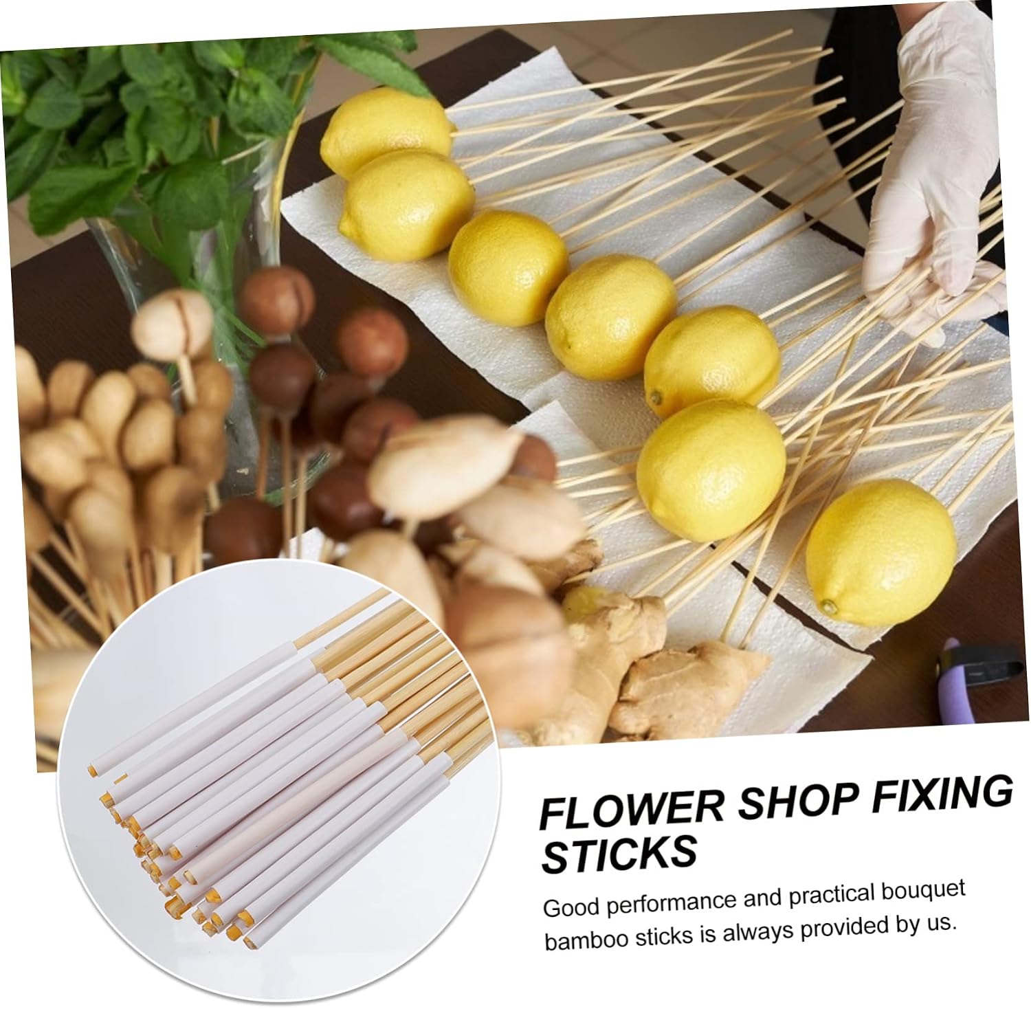30pcs Fixing Sticks for Bouquet Packaging Multifunctional Floral Glue Sticks for Candy and Dolls Lightweight and Portable Crafting Materials