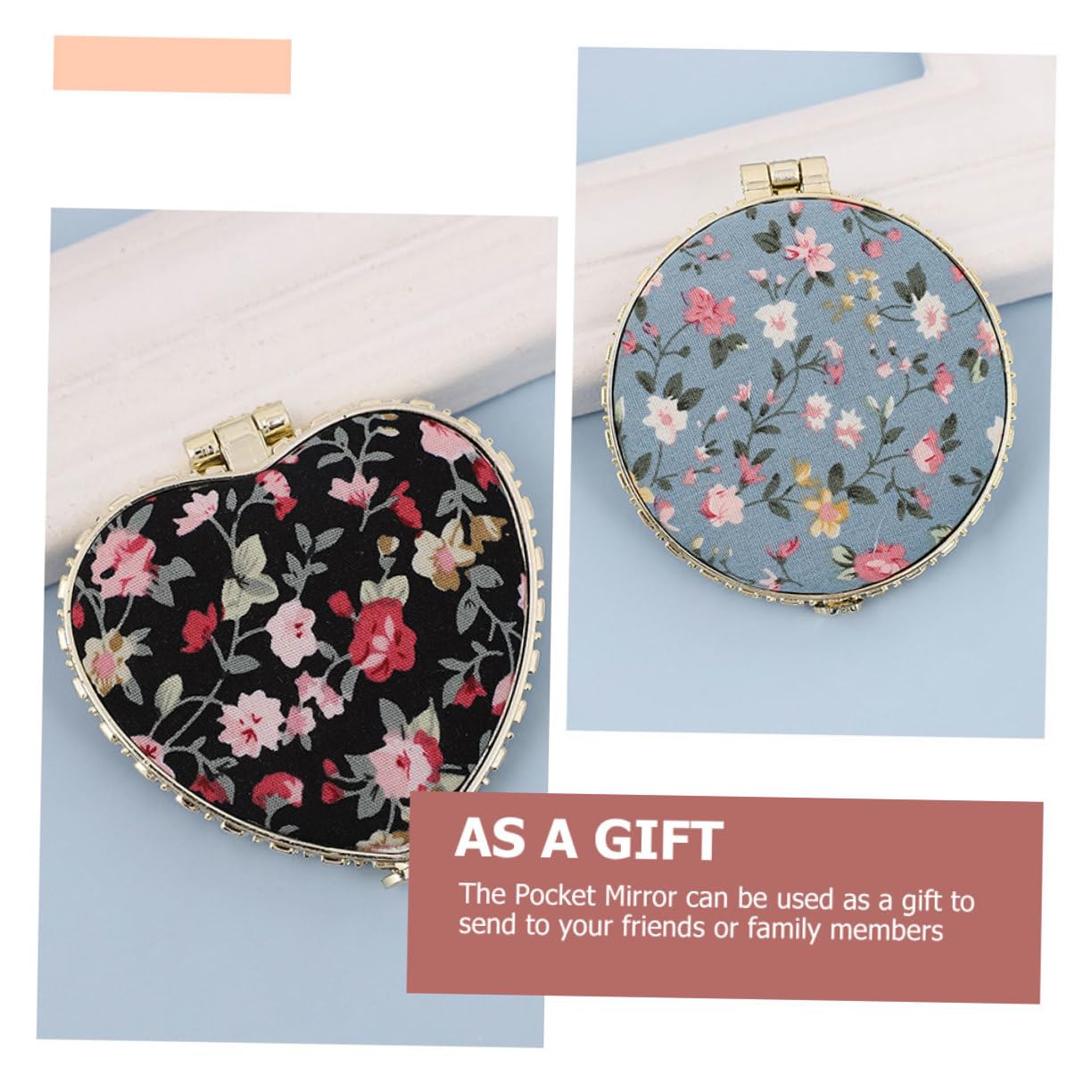8 Stück Teiliges Kreativer Taschenspiegel Kleine Kompakte Reise Spiegel mit Dekorativen Blumenformen Leichter Klappspiegel für Makeup Unterwegs Vintage Design in Verschiedenen