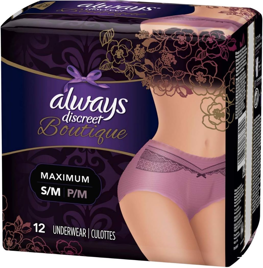 Mauve, Small/Medium - Boutique Incontinence Underwear Maximum S/M