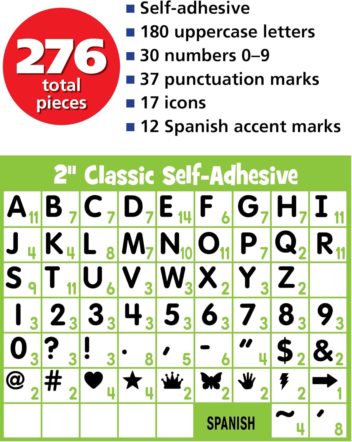Teacher Created Resources Self-Adhesive Gold Glitz 2" Classic Letters Uppercase (TCR9648)