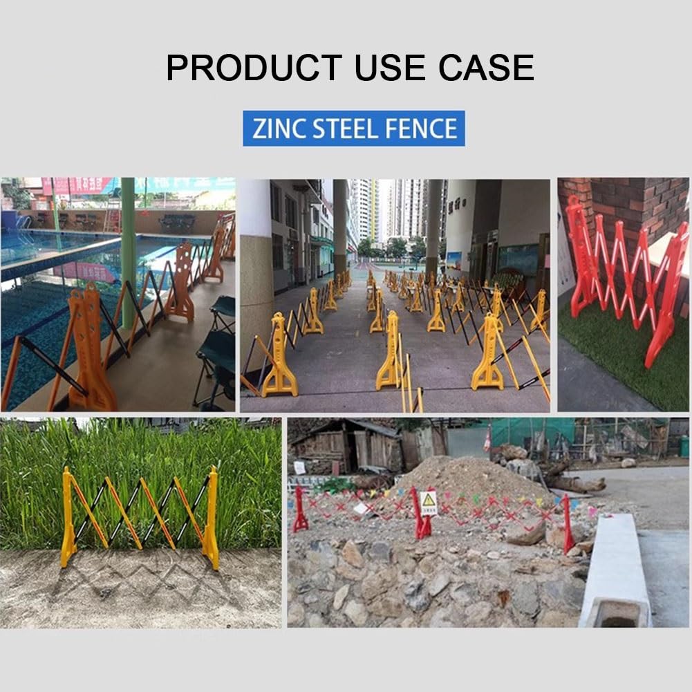 Valla Extensible Plastico, Rellenable Con Agua, Barricada Móvil Extensible, Barreras De Seguridad Comerciales, Valla De Tráfico Portátil, Para Construcción, Control De Tráfico Y Acceso Vehicular.(Amar