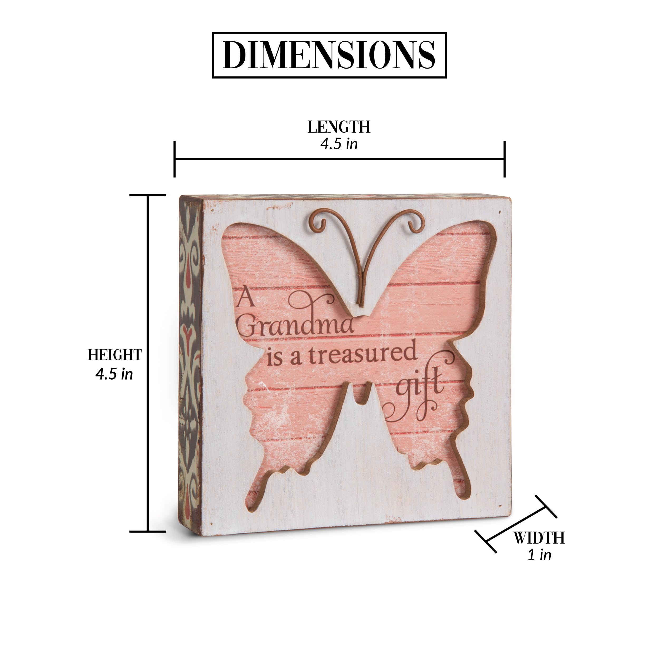 Pavilion Gift Company Simple Spirits 41087 Grandma Placa de Mariposa, 4 – 1/2 "