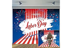 5x3ft Happy Labor Day Backdrop Decorations Remember and Honor Laborer Banner American Patriotic Theme Celebration