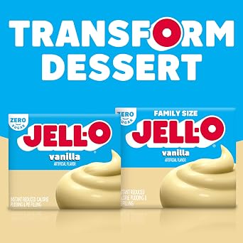 Jell-O Vanilla Zero Sugar Instant Reduced Calorie Pudding & Pie Filling Mix, 1 oz. Box (Pack of 3)