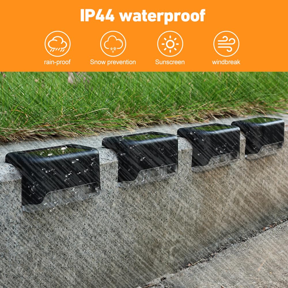 KBIBCK Solar Fence Lights, 12 Pack Solar Step Lights, SolarFence Light Outdoor Garden - Image 3