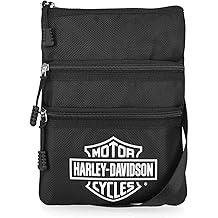 Women's Bar &amp; Shield Logo Polyester Crossbody Purse, Black