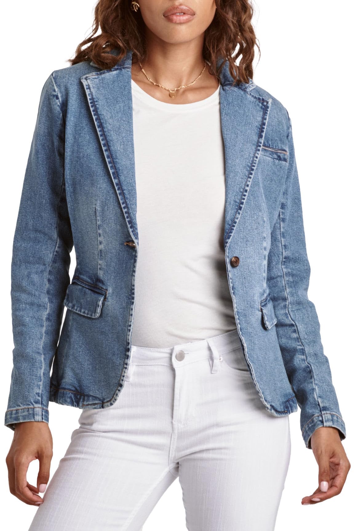 DEAR JOHN Minah Denim Blazer Womens Jacket