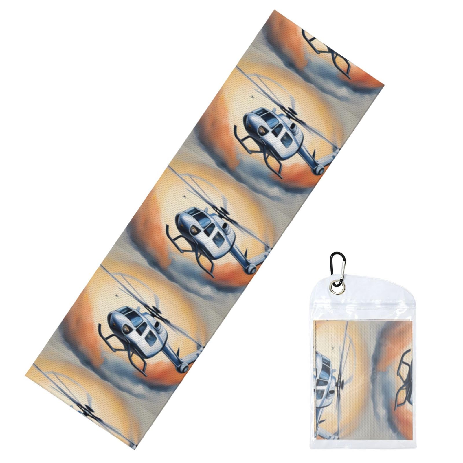 Ice cold sports towel 12x40 in Ice Towel Soft Breathable Chilly Towel for Yoga Sport Running Gym Workout Fitness White Helicopter Prints