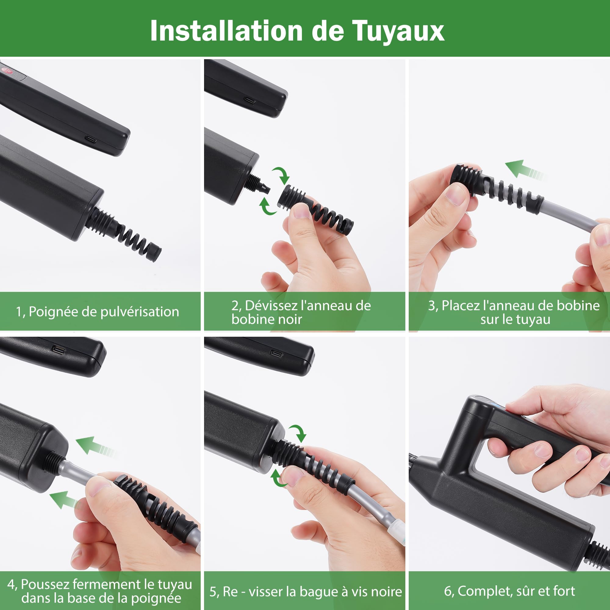 Pulverisateur de Jardin 5L, Pulverisateur Électrique à Batterie Pression avec 4 Buses Réglable, Indicateur du Niveau de Batterie, 3 Vitesses Réglables, USB Rechargeable pour Arrosage (5L)