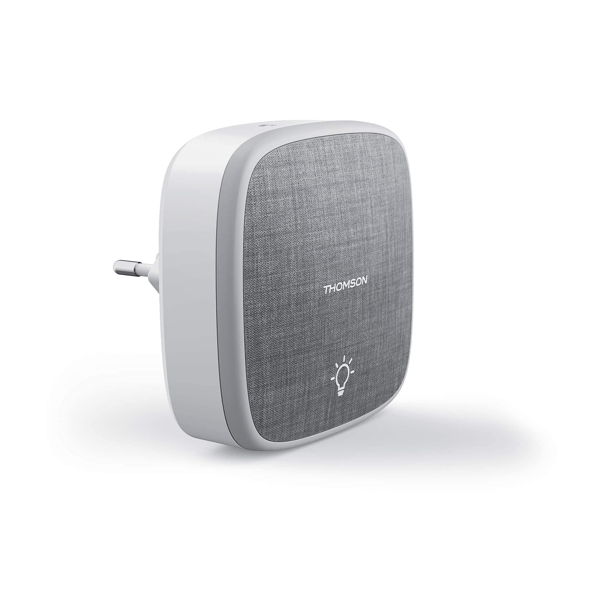 THOMSON Kinetic Halo, Sonnette sans Fil et sans Pile, Bouton cinétique, Portée 150 m en Champ Libre, Etanche IP44, Design Français