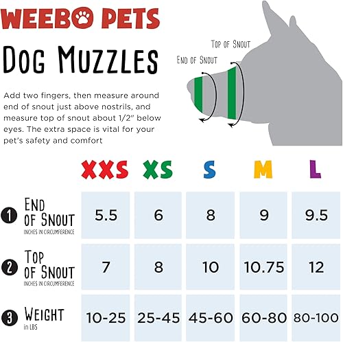 Miniatura 7 de Bozal de seguridad transpirable Weebo para mascotas paño de nailon, XXS