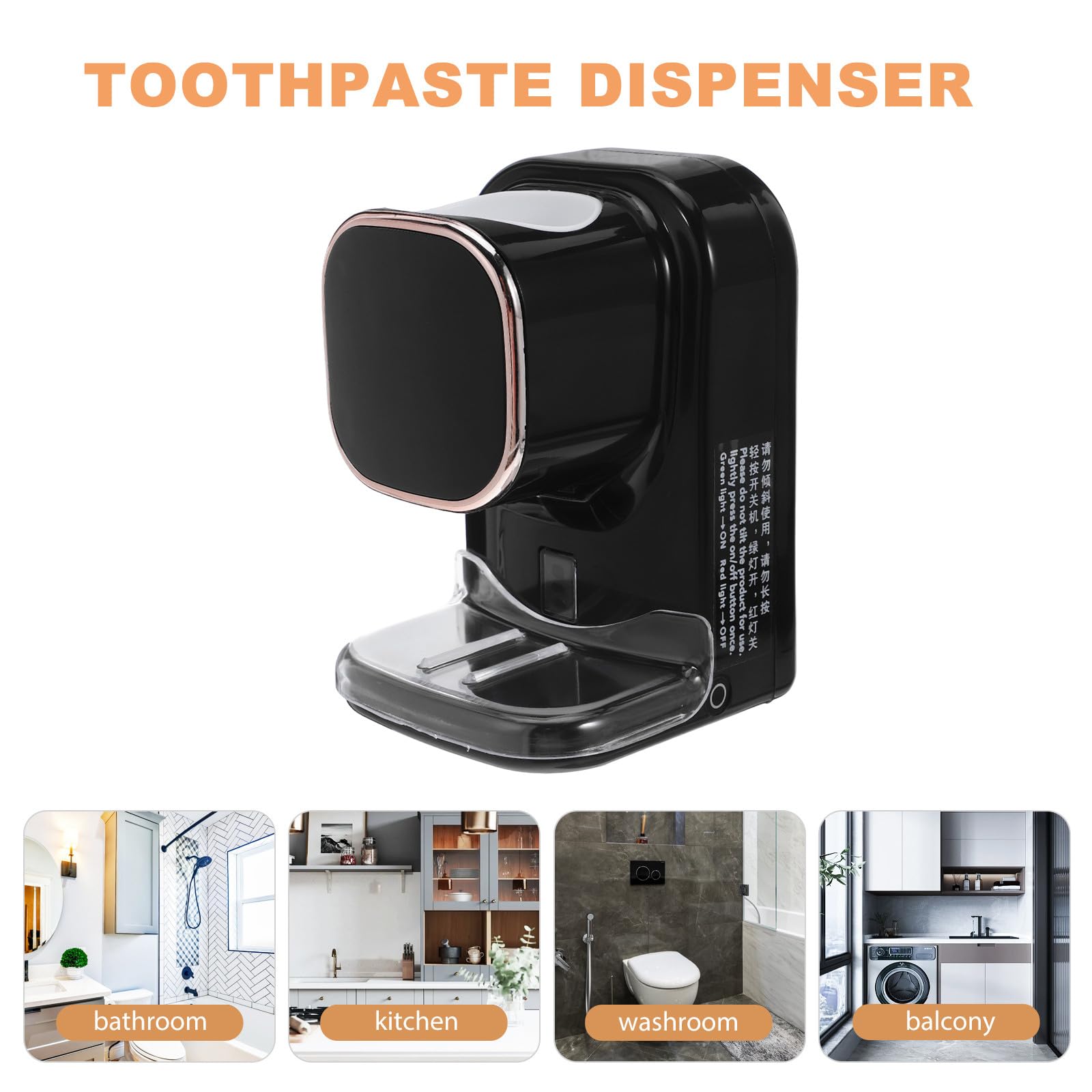 Abaodam Porta Dentifricio a Parete Elettrico Sensore, Dispenser Automatico per Tubetti, Piccolo e Resistente All’usura, per Bagno e Cucina, Strumento Pratico per Adulti