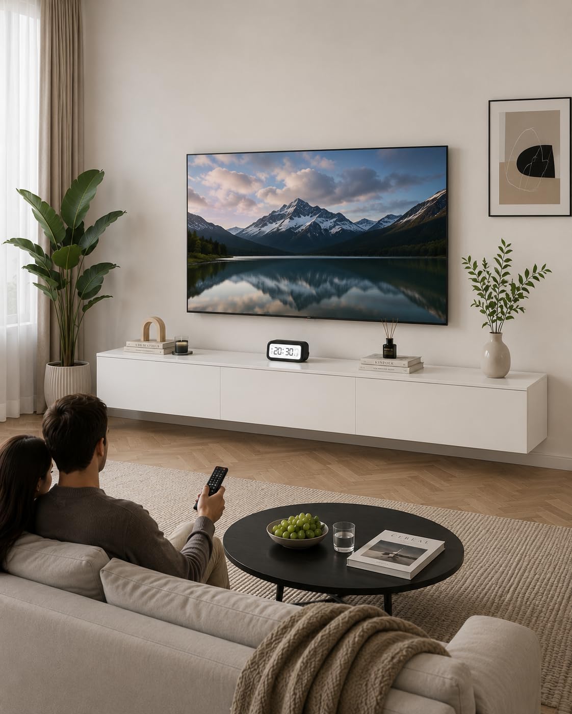 Mobile TV Soggiorno, Mobiletto TV, Parete Attrezzata Soggiorno Moderna con magazzino e risparmio di spazio (180 x 33 x 33 cm)
