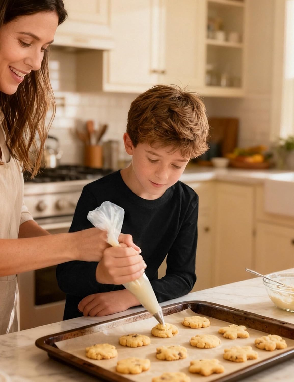 3 Pack Boys Long Sleeve Shirts Girls Cotton Crewneck T-Shirts Kids Basic Soft Long Sleeve Tees Top 5-13 Years - Image 3