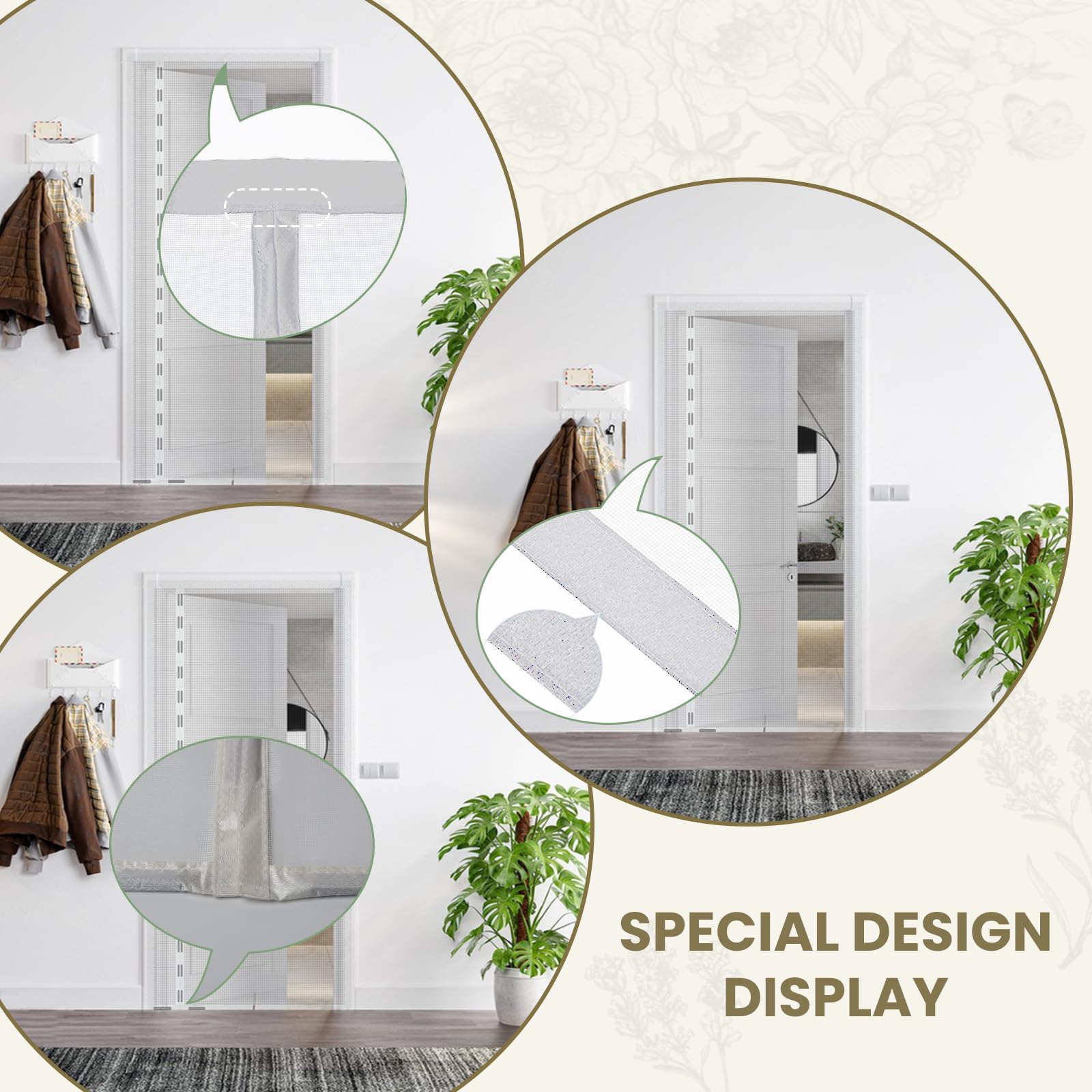 MAGICDOOR Zanzariera Magnetica Vetroresina 110x230cm, Apertura Laterale Zanzariere Magnetiche per Porte Finestre Maglia Fine Magnete Potente Tenda Zanzariera Porta per Soggiorno Patio Cucina-Bianco